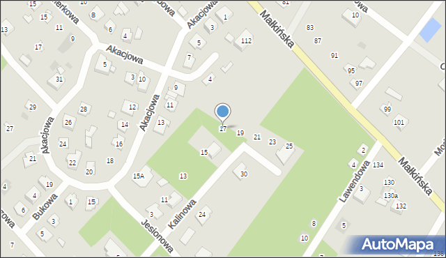 Ostrów Mazowiecka, Kalinowa, 17, mapa Ostrów Mazowiecka