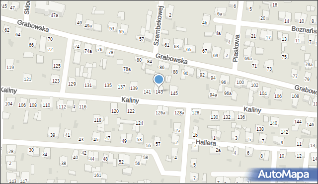 Ostrów Wielkopolski, Kaliny, prof., 143, mapa Ostrów Wielkopolski