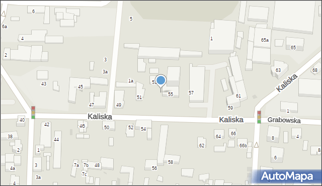 Ostrów Wielkopolski, Kaliska, 55a, mapa Ostrów Wielkopolski