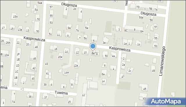 Ostrów Wielkopolski, Kasprowicza Jana, 8a, mapa Ostrów Wielkopolski