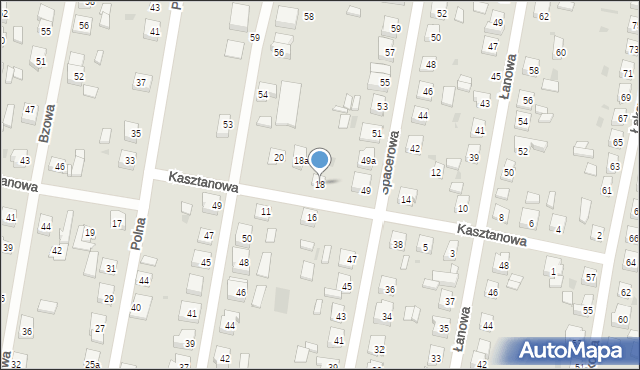 Ostrów Wielkopolski, Kasztanowa, 18, mapa Ostrów Wielkopolski