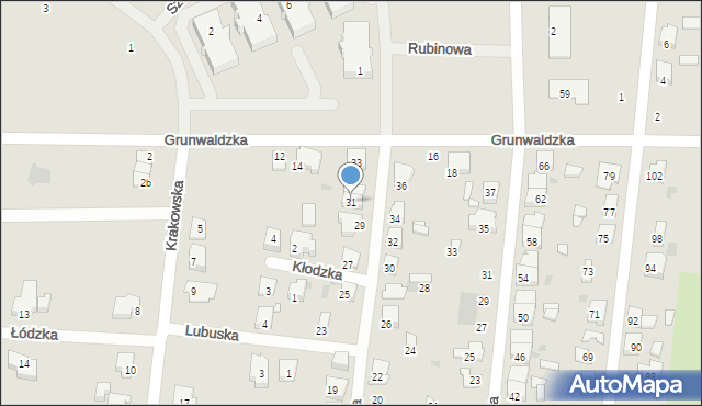 Ostrów Wielkopolski, Kaszubska, 31, mapa Ostrów Wielkopolski
