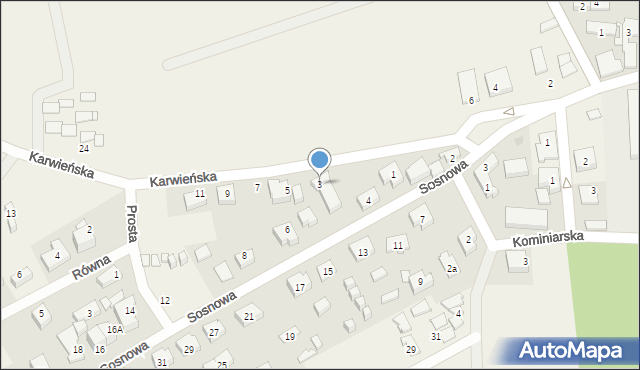 Ostrowo, Karwieńska, 3, mapa Ostrowo