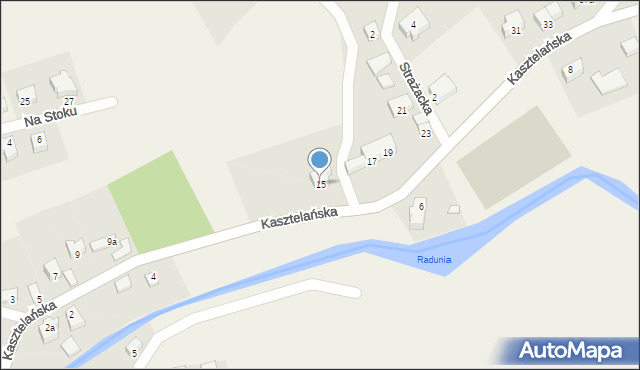 Ostrzyce, Kasztelańska, 15, mapa Ostrzyce