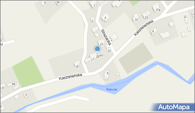 Ostrzyce, Kasztelańska, 19, mapa Ostrzyce