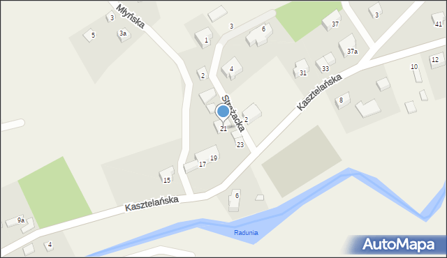 Ostrzyce, Kasztelańska, 21, mapa Ostrzyce