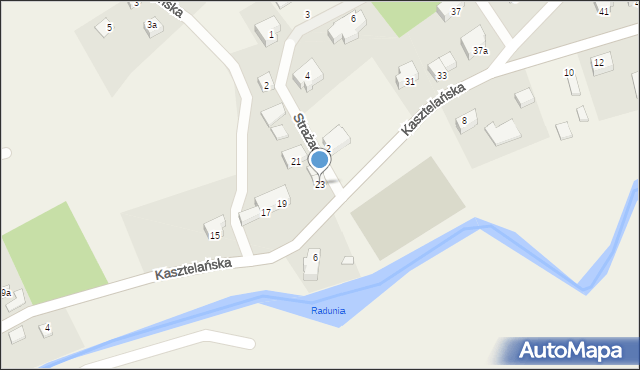 Ostrzyce, Kasztelańska, 23, mapa Ostrzyce