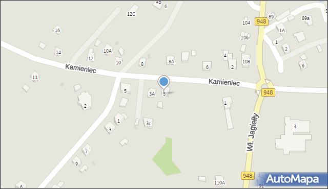 Oświęcim, Kamieniec, 3, mapa Oświęcimia