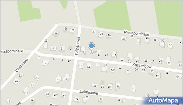 Otwock, Kaczeńców, 11, mapa Otwock