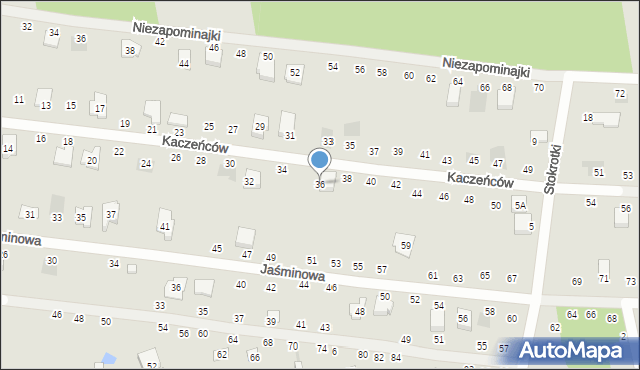 Otwock, Kaczeńców, 36, mapa Otwock