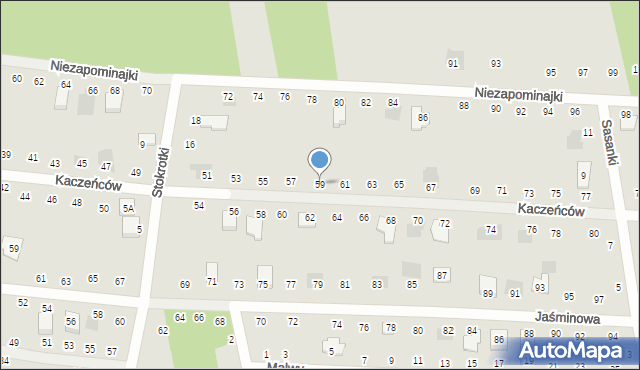 Otwock, Kaczeńców, 59, mapa Otwock