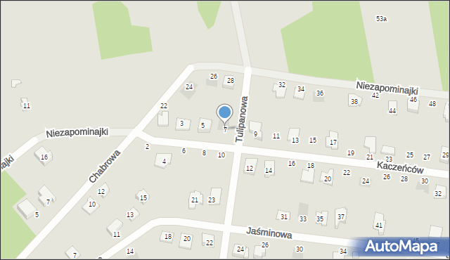 Otwock, Kaczeńców, 7, mapa Otwock