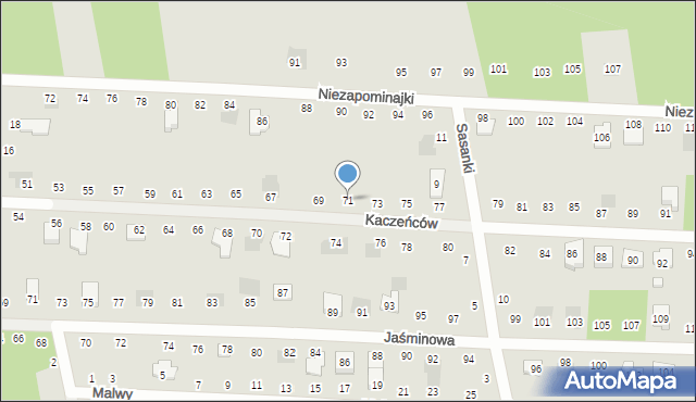 Otwock, Kaczeńców, 71, mapa Otwock