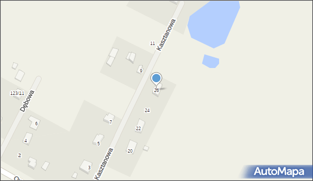 Ożar, Kasztanowa, 26, mapa Ożar