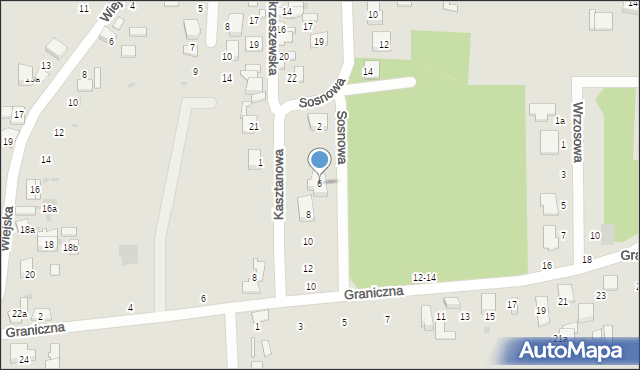 Ozorków, Kasztanowa, 6, mapa Ozorków