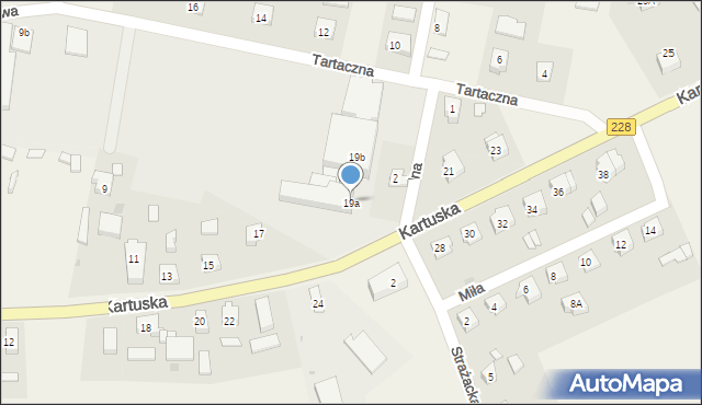 Parchowo, Kartuska, 19a, mapa Parchowo