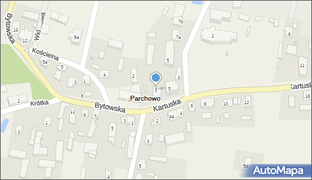 Parchowo, Kartuska, 3, mapa Parchowo