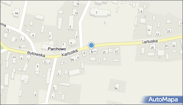 Parchowo, Kartuska, 8, mapa Parchowo