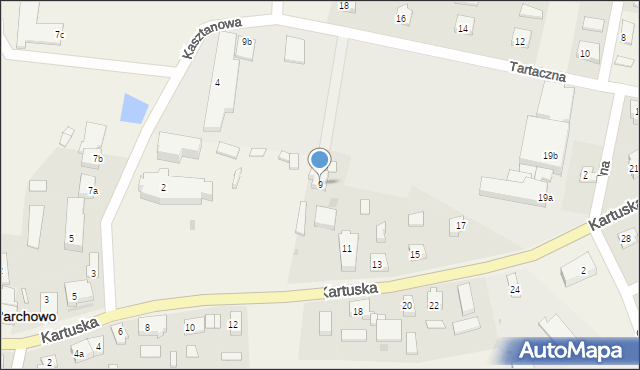 Parchowo, Kartuska, 9, mapa Parchowo