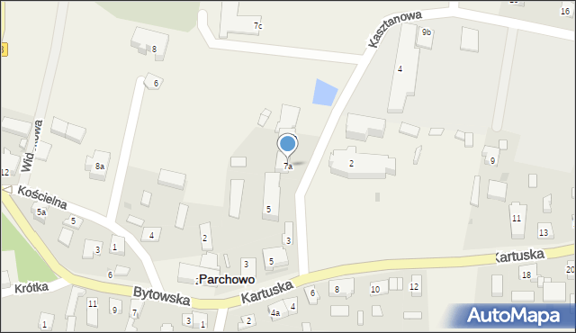 Parchowo, Kasztanowa, 7a, mapa Parchowo