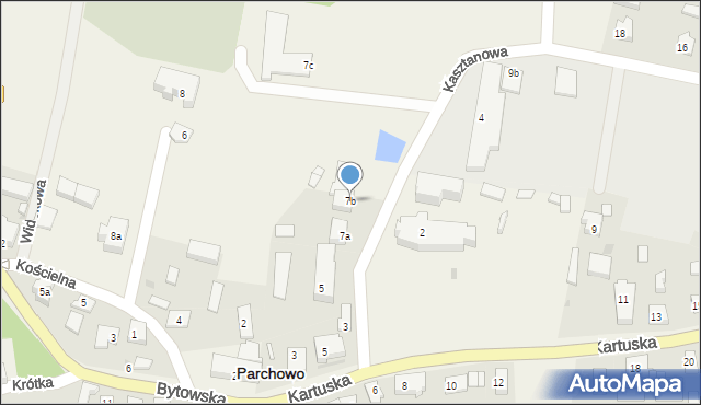 Parchowo, Kasztanowa, 7b, mapa Parchowo