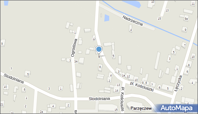 Parzęczew, Kątna, 8, mapa Parzęczew