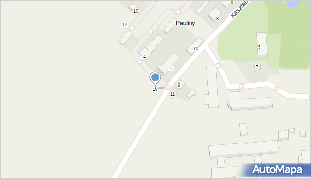 Pauliny, Kasztanowa, 16, mapa Pauliny