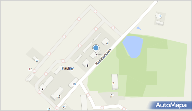 Pauliny, Kasztanowa, 6, mapa Pauliny