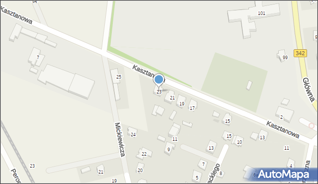 Pęgów, Kasztanowa, 23, mapa Pęgów