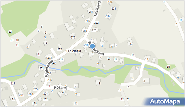 Pewel Ślemieńska, Kasztanowa, 4, mapa Pewel Ślemieńska