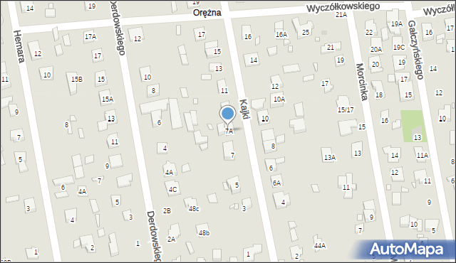 Piaseczno, Kajki Michała, 7A, mapa Piaseczno