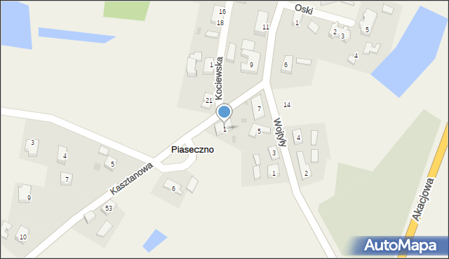 Piaseczno, Kasztanowa, 1, mapa Piaseczno