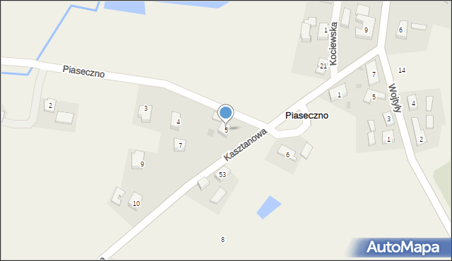 Piaseczno, Kasztanowa, 5, mapa Piaseczno