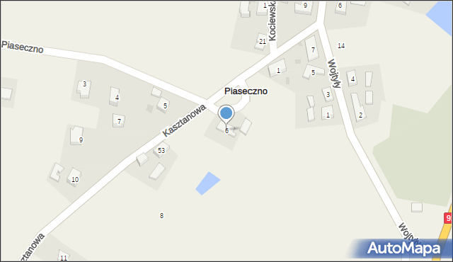 Piaseczno, Kasztanowa, 6, mapa Piaseczno