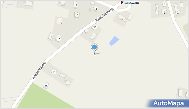 Piaseczno, Kasztanowa, 8, mapa Piaseczno