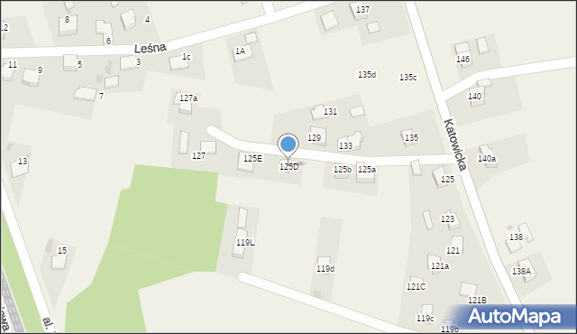 Piasek, Katowicka, 125D, mapa Piasek