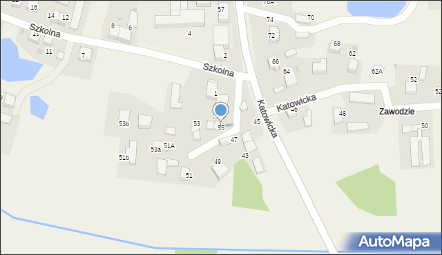 Piasek, Katowicka, 55, mapa Piasek