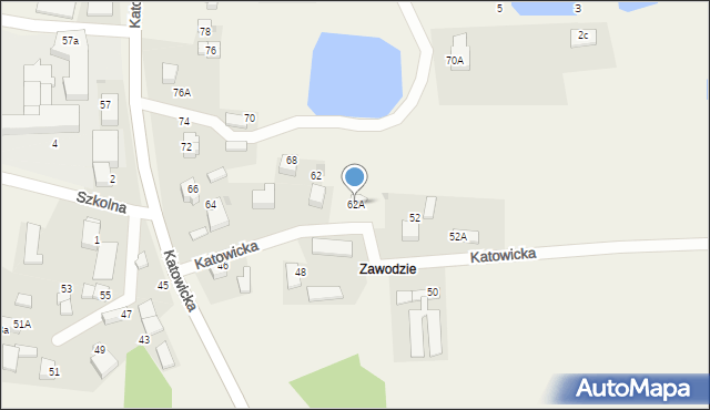 Piasek, Katowicka, 62A, mapa Piasek