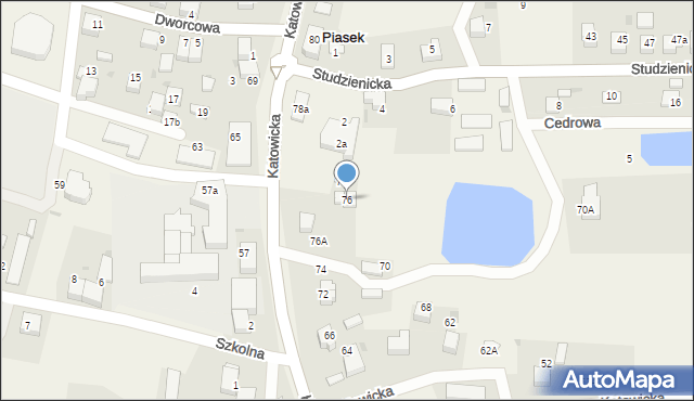 Piasek, Katowicka, 76, mapa Piasek