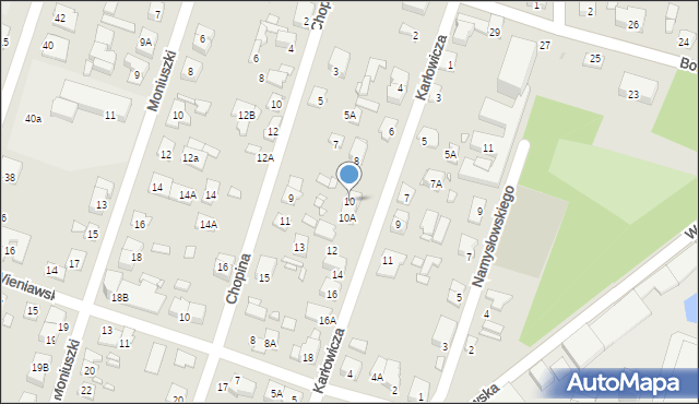 Piastów, Karłowicza Mieczysława, 10, mapa Piastów