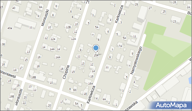 Piastów, Karłowicza Mieczysława, 10A, mapa Piastów