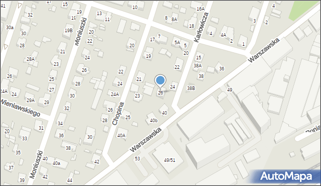 Piastów, Karłowicza Mieczysława, 26, mapa Piastów