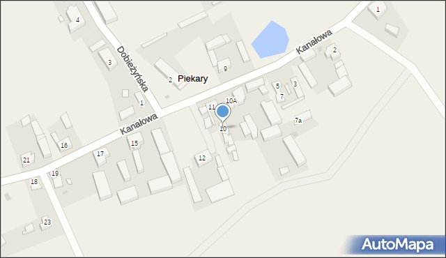 Piekary, Kanałowa, 10, mapa Piekary