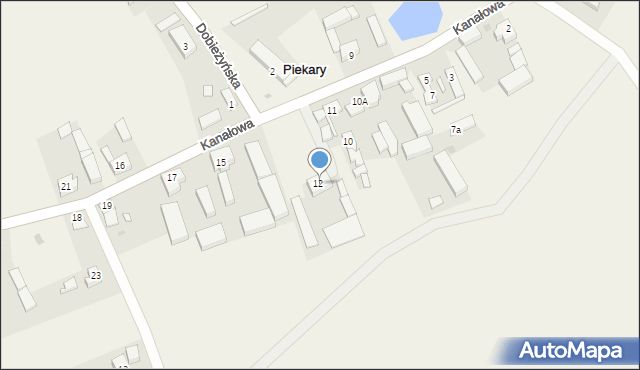 Piekary, Kanałowa, 14, mapa Piekary