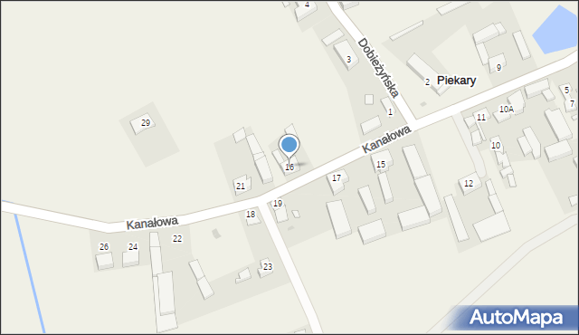 Piekary, Kanałowa, 16, mapa Piekary