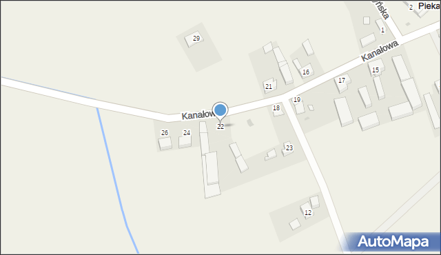 Piekary, Kanałowa, 22, mapa Piekary