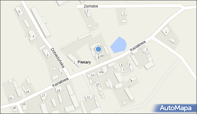 Piekary, Kanałowa, 9, mapa Piekary