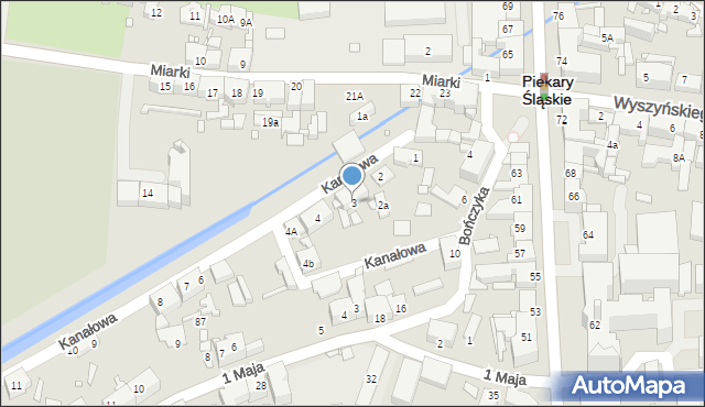 Piekary Śląskie, Kanałowa, 3, mapa Piekary Śląskie