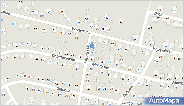 Piekary Śląskie, Kasztanowa, 28, mapa Piekary Śląskie