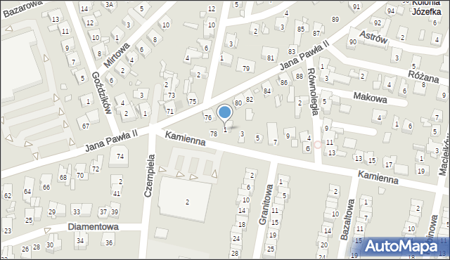 Piekary Śląskie, Kamienna, 1, mapa Piekary Śląskie
